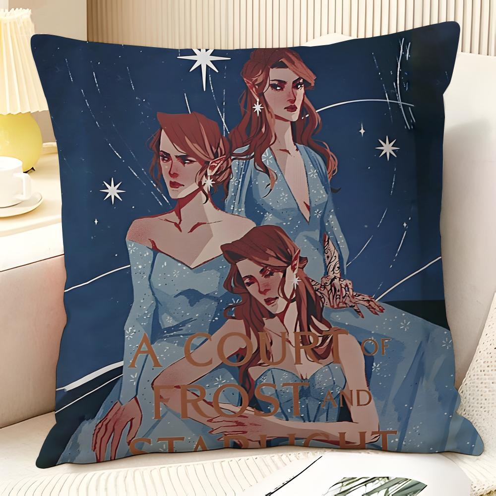 Novel AA Court of Thorns and Roses Natural Linen Organic Fabric DoubleSided Printing Sofa Home Decor Gift Pillow Case