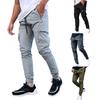 Men Sports Pants Multi-pockets Elastic Waist Ankle Length Casual Comfortable Sweatpants for Jogging