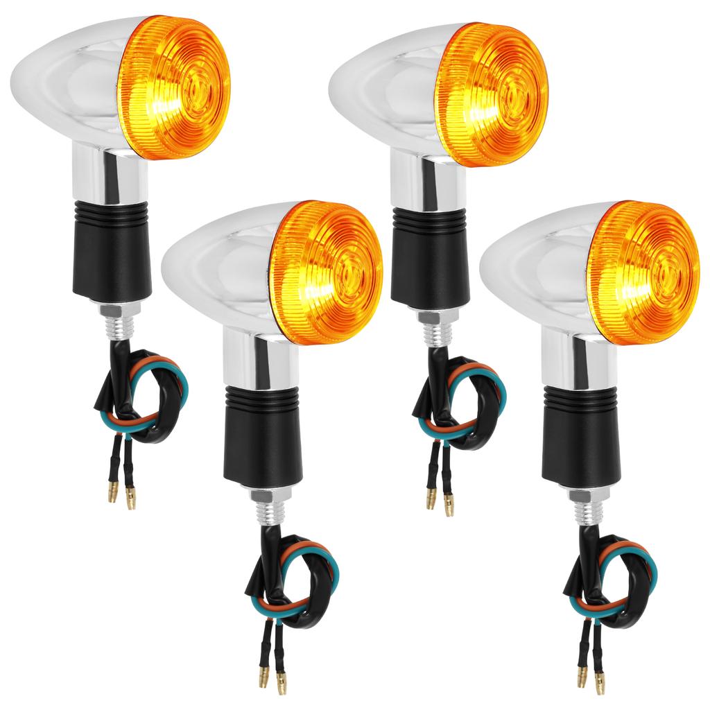 4Pcs Motorrad Blinker Licht Universal Moto Anzeige Licht Drehen Bernstein Lampe Birne Motorrad Lampen Blinker Flash Bike Lampe