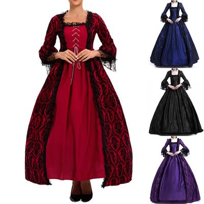 Women's Fashion Long Sleeve Hooded Gothic Dress Floor Length Cosplay Dress