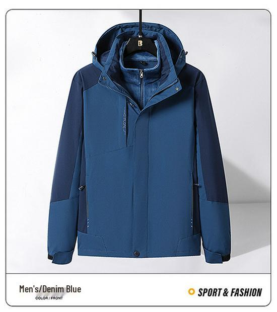 

Мужская ветрозащитная куртка для активного отдыха со съемной флисовой подкладкой из чернобурки и женский водонепроницаемый альпинистский костюм. 4XL