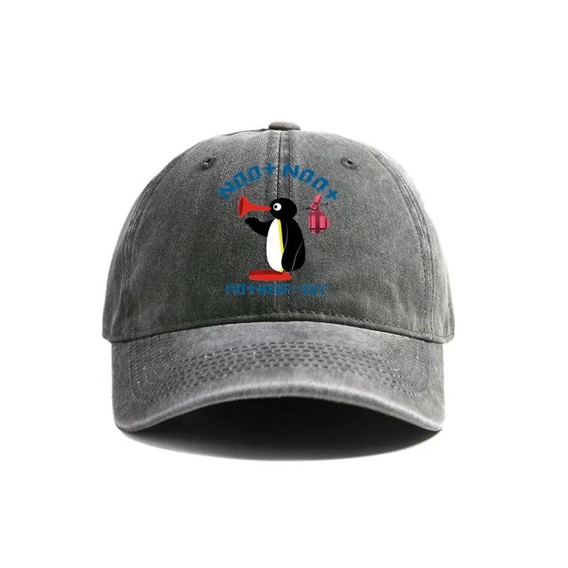 Noot Noot Pingu Distressed Baseballkappe Cool Männer Frauen Wütende Pingu Kappen Retro Outdoor Verstellbar Geschenk Pinguin Hut Mode Adjustable