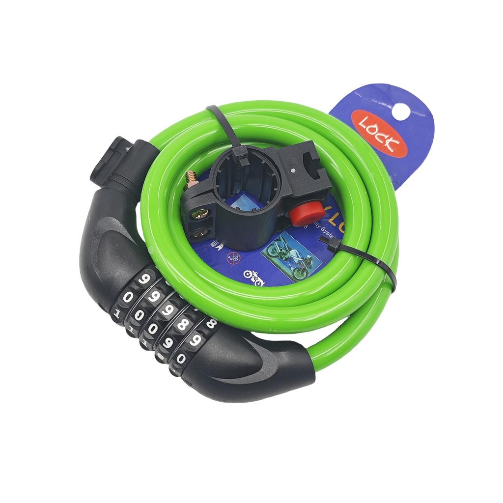 Digit Resettable Combination Bike Cable Lock AntiCut Waterproof PVC Coated Steel Wire Security Lock Keyless Flexible Cable Lock 4