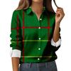 Women's Fashionable Casual Printed Long-Sleeved Button-Up Shirt