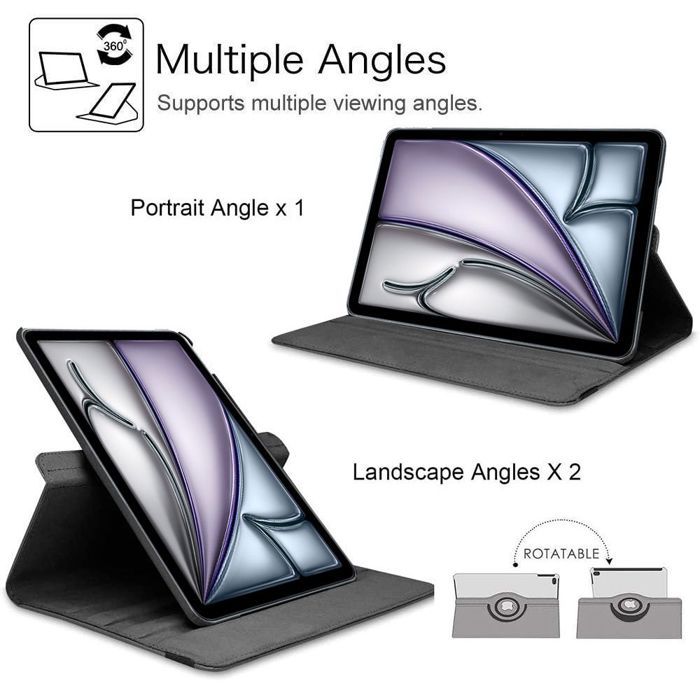 Coque + Verre Trempé - BOOLING - iPad Air 11" M2/M3 2024/2025 - Protection Rotatif - Orange