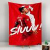 Red footballer number 7 celebration gesture patterned tapestry for bedroom and living room home decor sofas