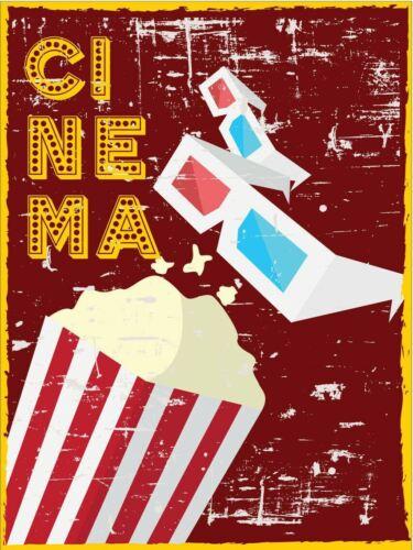 

Metal plaque vintage retro style Cinema Glasses Classic tin door signAluminum 20x30cm（7.8x11.8inch）