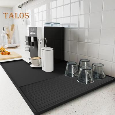 Kaffeematte aus Silikon mit erhöhten Kanten, Barmatte, auslaufsicher, leicht zu reinigen, rutschfeste, auslaufsichere Matte für die Küche