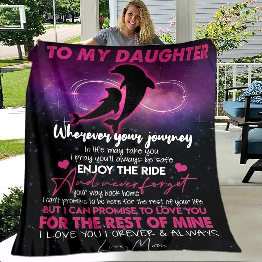 Personalized Blanket Dad Mom To Daughter Blanket  Lion Wolf Tiger Blanket  Sofa Bed Blanket From Family