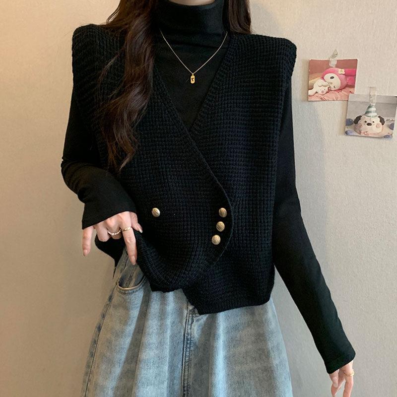 Damen Locker Gestrickte Kaschmirweste - Herbst 2025 Pullover Strickjacke