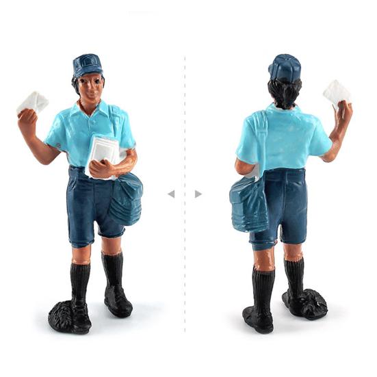 7Pcs/Set Hand Painted Miniature Landscape Figurine High Simulated Workplace Fireman Policeman Landscape Figurine for Decoration