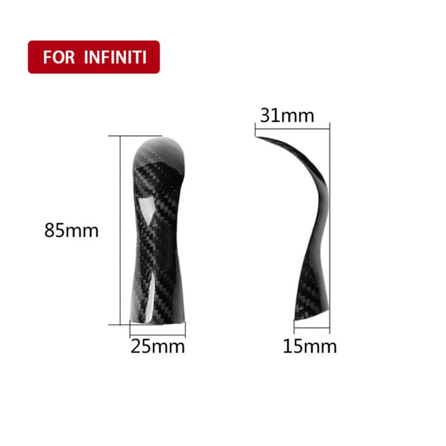 Real Carbon Fiber Inner Gear Shift Knob Cover Trim For Infiniti Q50 Q60 2014-19