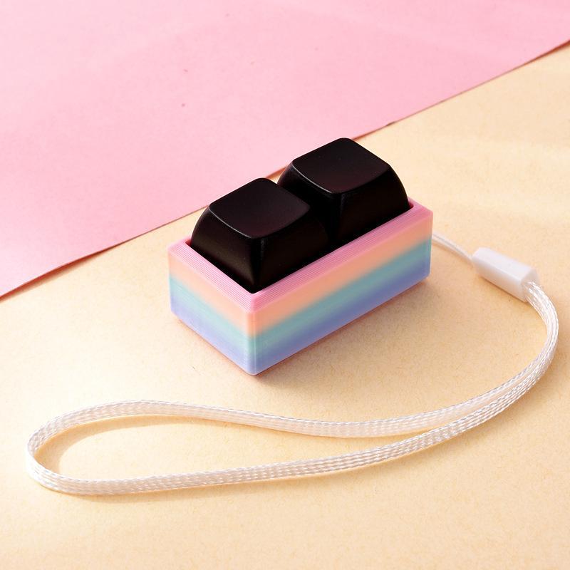 Lightweight Push Button Stress Relieving Toy with Lanyard Sensory Fidget Toy for ADHD Adults Kids Anxiety Relief