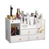 Large Capacity Dustproof Desktop Cosmetic Storage with Mirror & Drawer