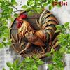 Rooster Metal Wall Art 8 Inch Vintage Style Decorative Plaque For Home Kitchen