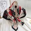Ginkgo biloba silk scarf flower gradual change color matching scarf women's new square scarf 91cm twill silk jacquard shawl