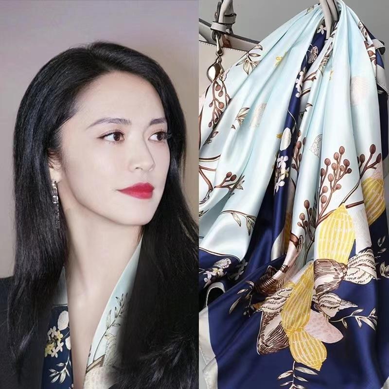 Hangzhou Silk 90 Square Scarves Silk Scarves Women Travel With Shirts Spring And Autumn Versatile Small Shawls
