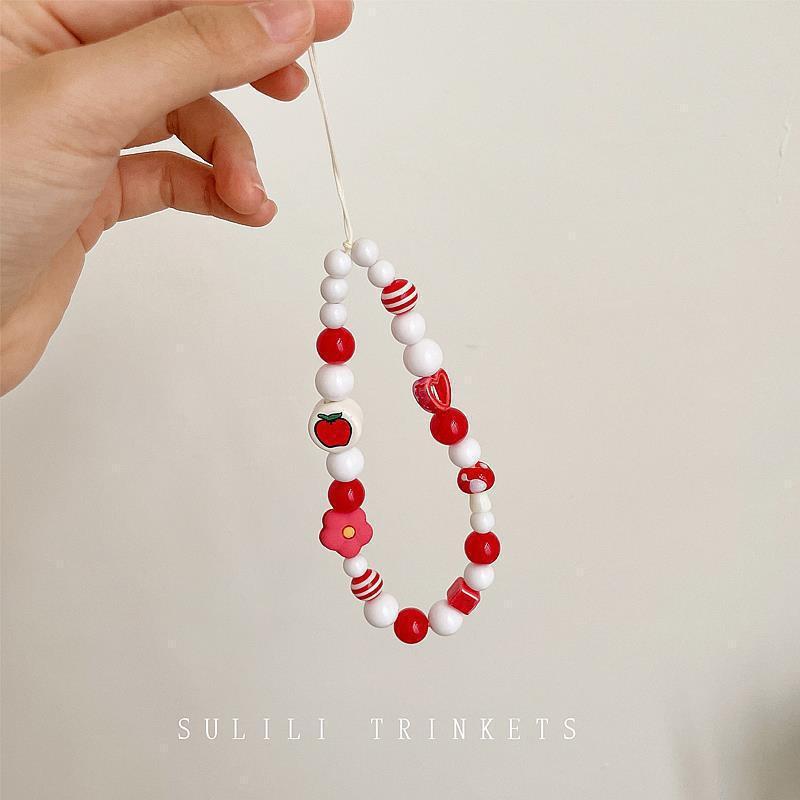 Japanese Korean Mobile Phone Lanyard DIY Beauty Personalized Cartoon Handmade Bead Girl Sweet Chain Rope