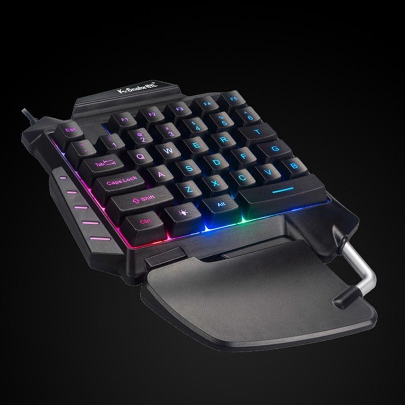 

Игровая клавиатура, одноручная светодиодная подсветка, портативная мини-игровая клавиатура, игровой контроллер