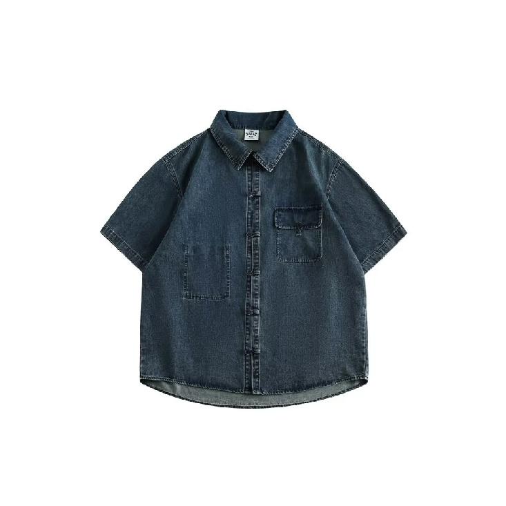 Letní Nový Čínský Styl Vintage Džínová Bunda Pro Muže A Ženy, Volný Retro Knoflíkový Praný Džínový Top