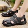 New Summer Men Sandals Outdoor Non-slip Beach PU Black Flat Fisherman Casual Shoes 2024 New2024