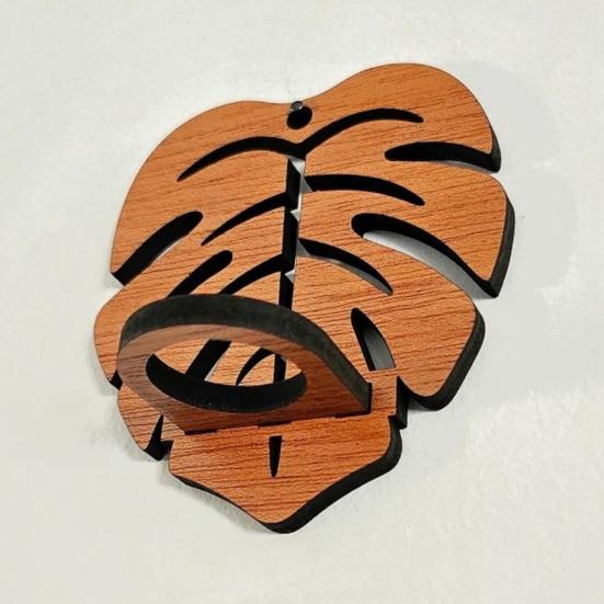 Wall Air Plant Holder Wooden Geometric Air Plant Stand Rustic Wall Mount Planter for Home Living Room Bedroom Decor