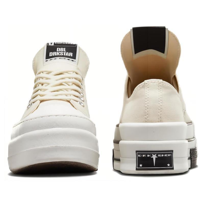 Rick Owens DRKSHDW x Converse Chuck 70 DBL Drkstar Trendy Comfortable Durable Lightweight High Top Espadrilles Unisex Beige