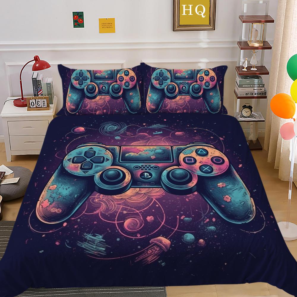 Bedding Sets High Quality Polyester Game Handle Printed Bed Cover Polyester Bedspreads Cool Home Textiles Single Size Pillowcase