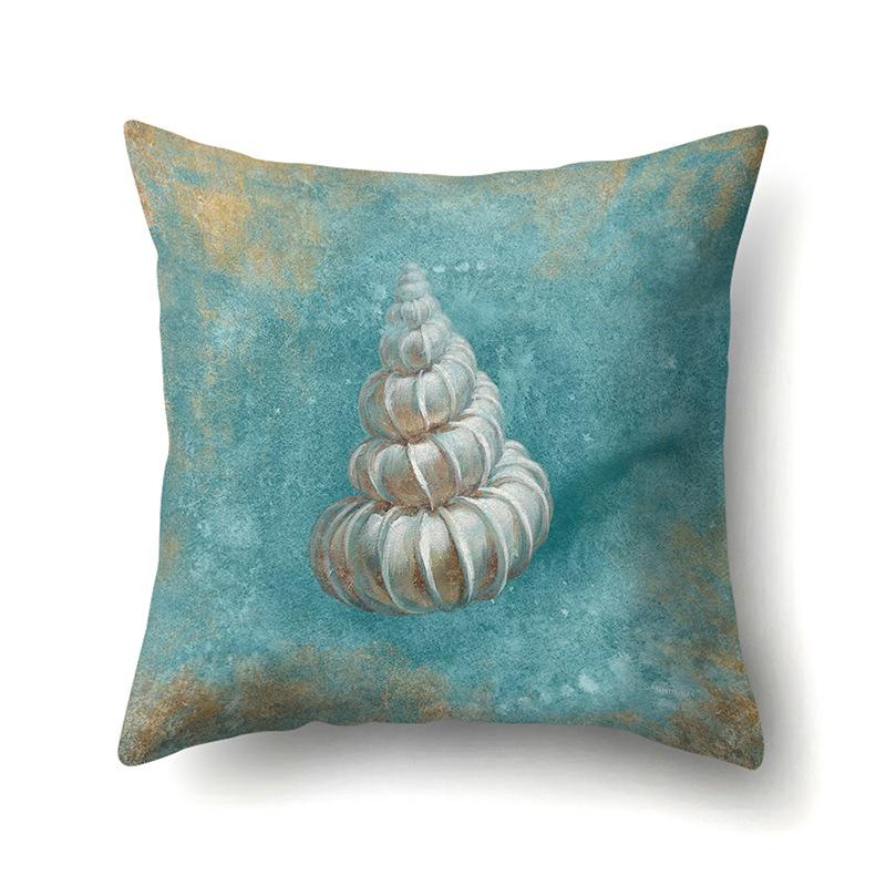 Blue Ocean Seaweed Polyester Pillow Case Car Decoration Home Print Pillow Bedside Sofa Waist Cushion Cover