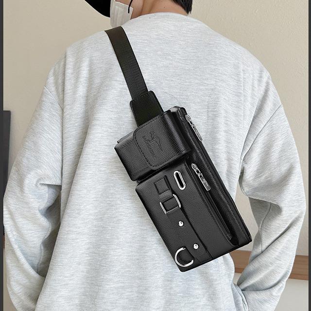 Męska wielofunkcyjna sportowa torba na pas i crossbody - Torba na klatkę piersiową z PVC o dużej pojemności do jazdy na rowerze i przechowywania telefonu