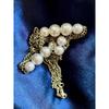 Used Pearl chain necklace approx. 9mm total length approx. 46cm 2 way chain hook pendant vintage