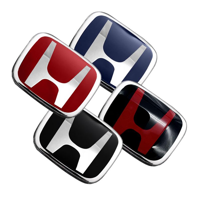 LUP1 Car Steering Wheel Emblem H-Sticker For Honda Civic Accord City CRV Jade Fit Odyssey Hybrid Red Black Blue Interior Modification