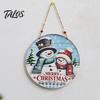 Wood Seasonal Ornaments Wooden Christmas Hanging Decoration, Rustic Santa Claus Snowman Gnome Red Truck Decorations Ornament, Window Wall Decor