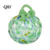 Unique Glass Art Pendant Hand Blown Pumpkin Figurine, Creative Adornment for Desktop Decoration, Fall Rainbow Light Refraction Decor
