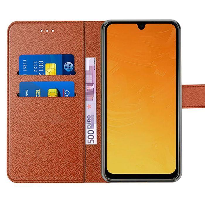 Coque de protection - BOOLING - pour Samsung Galaxy A26 5G - Antichoc - Effet Cuir Marron - 2 Verres Trempés