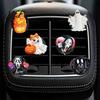 Resin Skeleton Pumpkin Ghost Ornaments 6 Pcs Halloween Car Air Vent Clips, Cute Grim Reaper Bat Anti Slip Silicone Clips Freshener Charm, Automotive