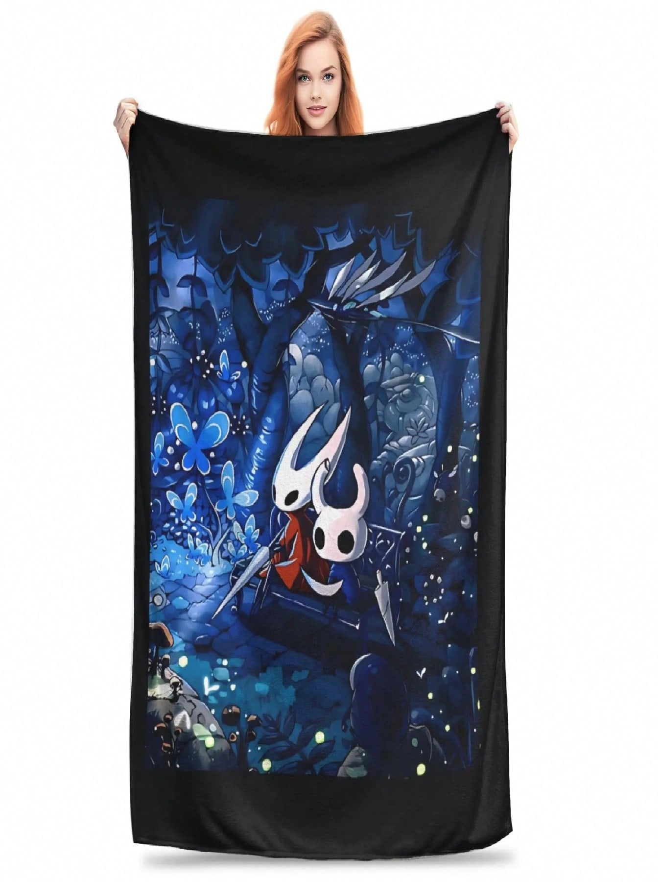 

Hollow Knight Action Adventure Super Warm Blanket Plush Throw Blanket Fluffy Living Room Flannel Bedspread Sofa Bed Cover 75X95CM сірий колір