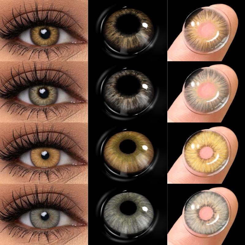 FUNSACHY 2Pcs Colored Contacts Lenses Beauty Fashion Health Soft Natural Contacts Lens Eye Color Makeup Yearly Cosmetics Pupils