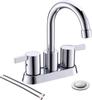 2 Handle Centerset Matte Black Lead-Free Modern Bathroom Faucet, 4 Inch 360 Swivel Spout 2-3 Hole RV Bathroom Vanity Sink Faucet