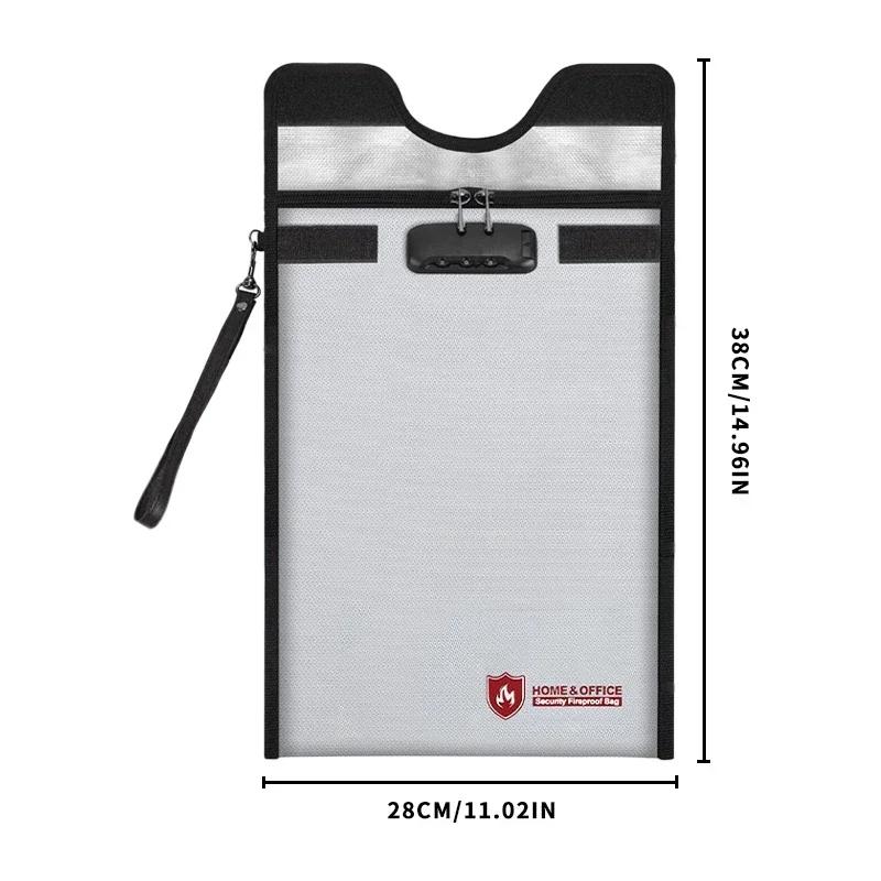 Ognioodporna Wodoodporna Torba na Dokumenty z Zamkiem - Etui Klatka Faradaya na Elektronikę - Zabezpieczenie Antykradzieżowe EMF dla Telefonów, Laptopów