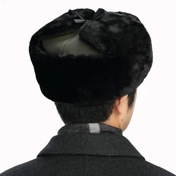 WTEMPO Ear Protection Cycling Skiing Faux Fur Inner Faux Leather Hats Autumn Winter Outdoor Men's Windproof Cold-proof Warm Plush Bomber Hats