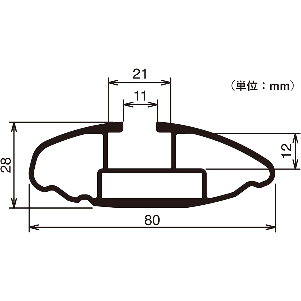 Carmate Inno Aero Base Bar 1225mm Black Roof Carrier Made in Japan