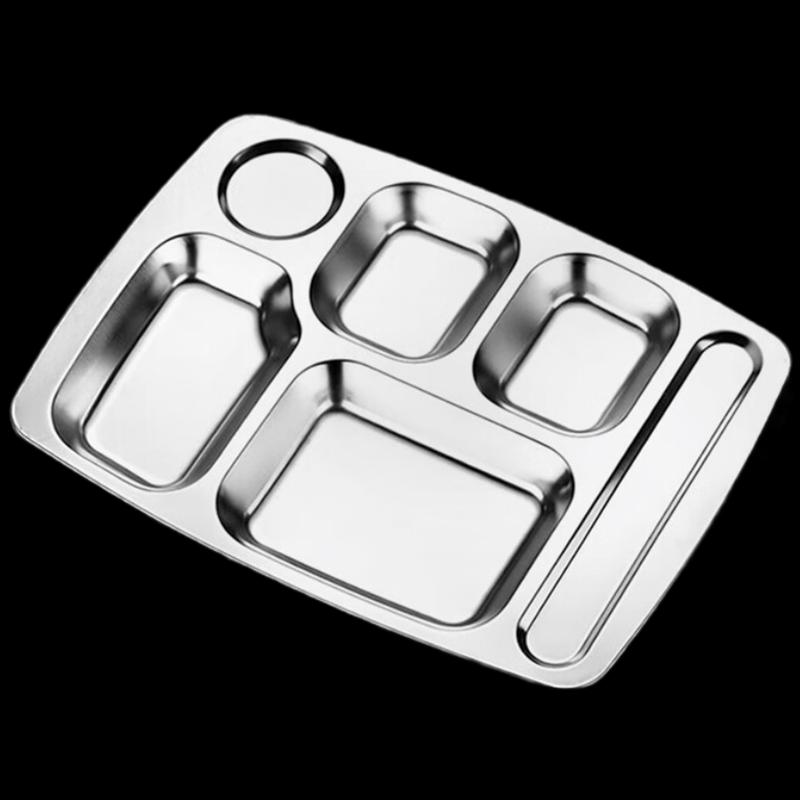 Yici Time 304 Stainless Steel 6-Compartment Divided Meal Tray
