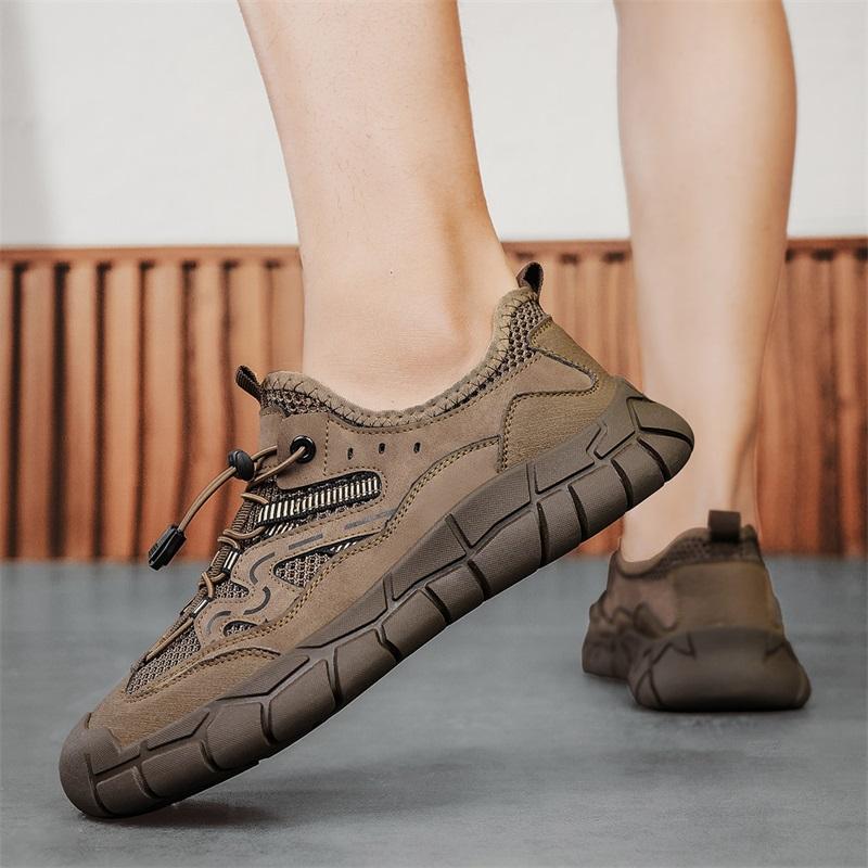 Retro-Stil Herren Outdoor Wanderschuhe Robuste wasserdichte Trekking Sneakers Rutschfeste Sohle Turnschuhe Männliche Berg Reiseschuhe