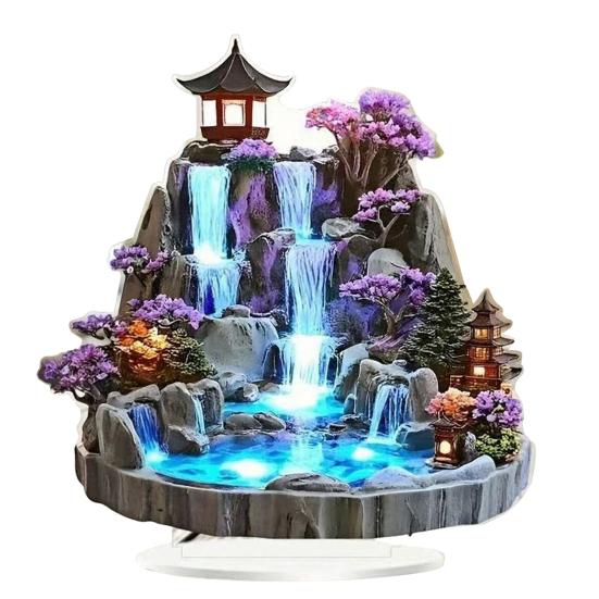 Acrylic Table Sign 2D Flat Fairy/Tree/Nativity Scene/Crow Desktop Ornament for Christmas Easter Home Office Shelf Tabletop Decor