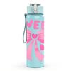 1PC Sweet Bow Pink Text Print 750ml Color Plastic Sports Water Bottle Leakproof Flip Straw Lid Suitable for Sports Office Home Use