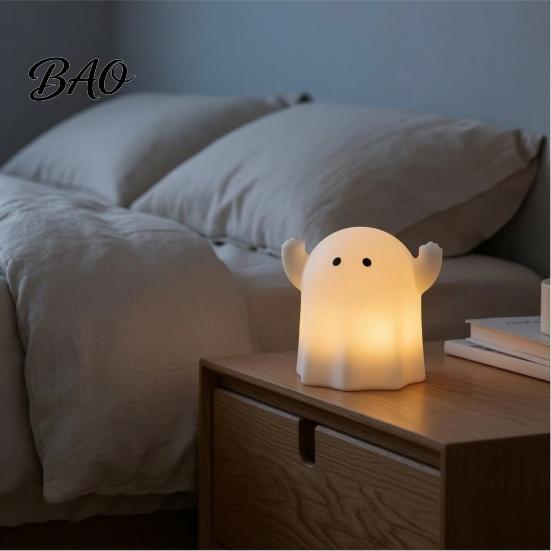 Novelty Ghost Shape Decor Cute Resin Night Light for Bedroom, Decorative Warm LED Lamp Holiday Home Decoration Gift Halloween Party Desk Decor,