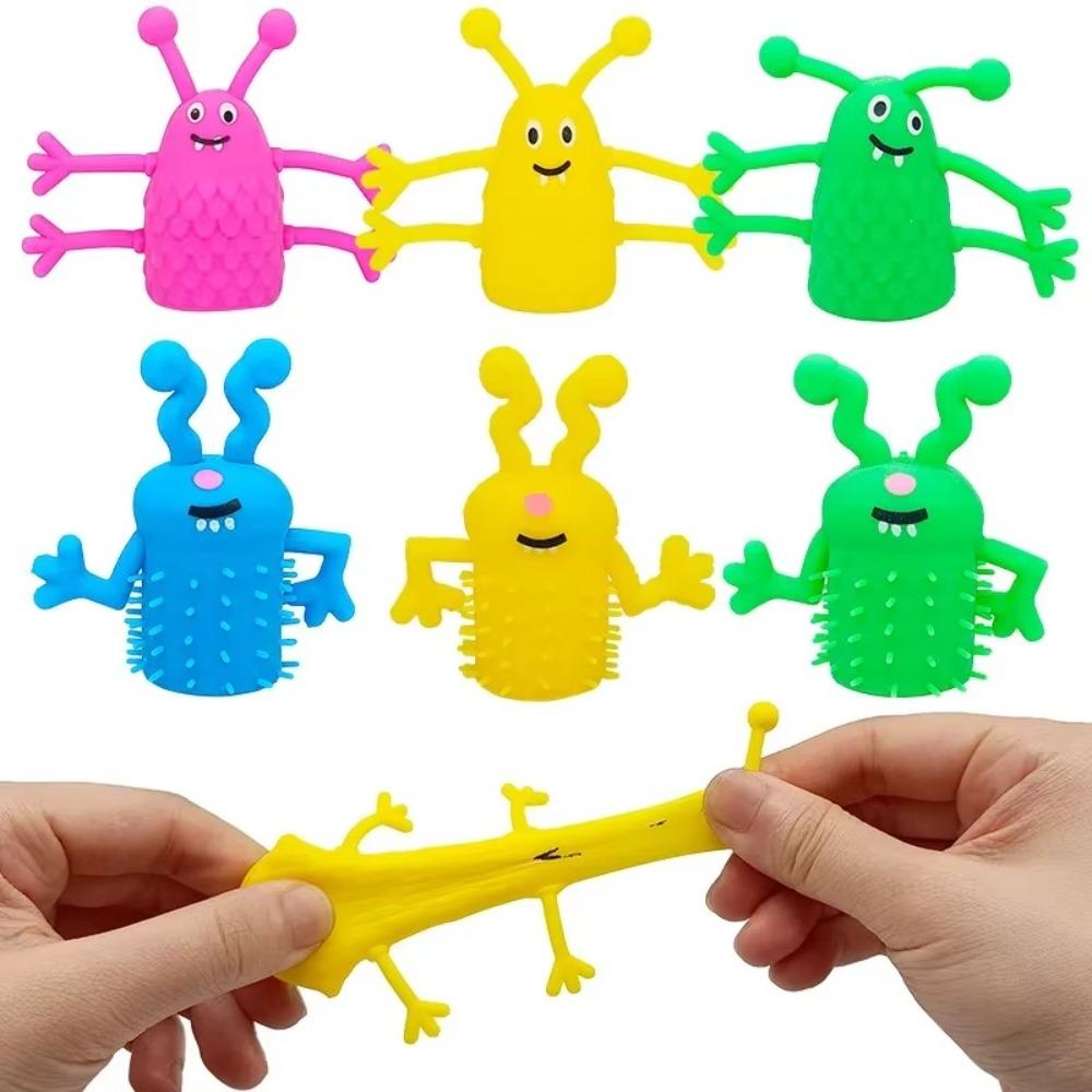 10pcs Soft Rubber Finger Topper Toy Stretchy Hand Doll New Fidget Toy Kids