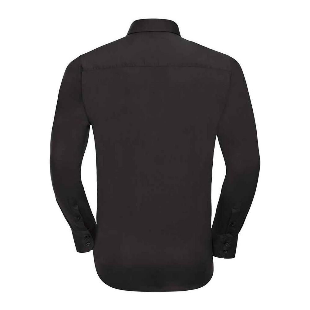 Russell Collection Mens Stretch Fitted Long-Sleeved Shirt