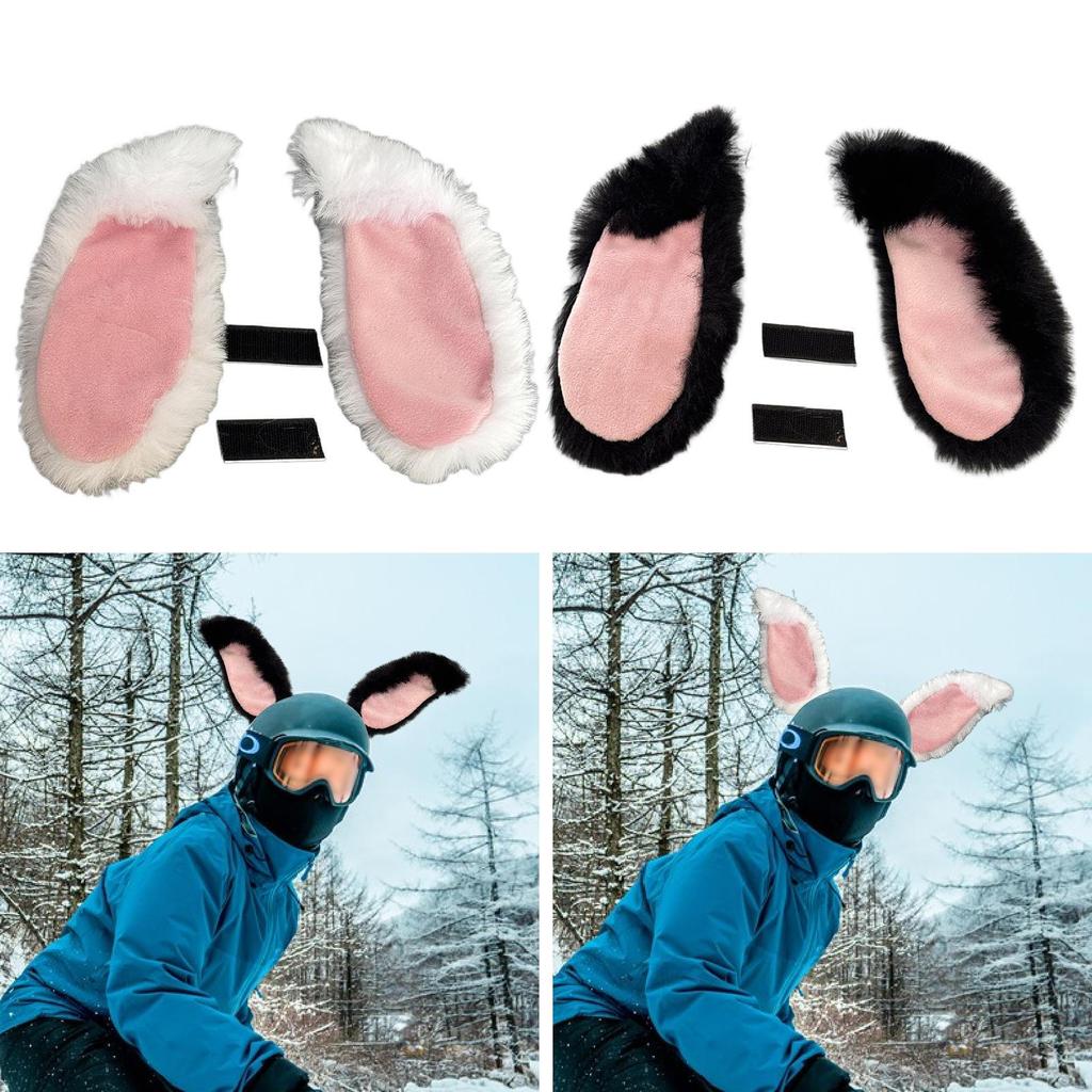Helm Dekoration Hasenohren mit Klebe-Geschenk Dekorativ Einfach anzubringen für Outdoor-Sportarten